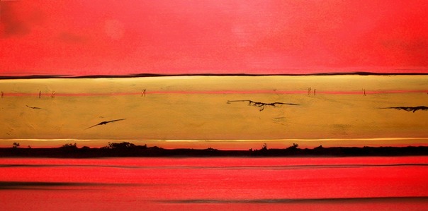 Messenger Contemporary Landscape Oil on Canvas Painting by Paula Schoen