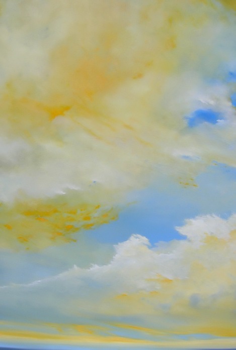 Rabbit Brush Sky Contemporary Art by Paula Schoen